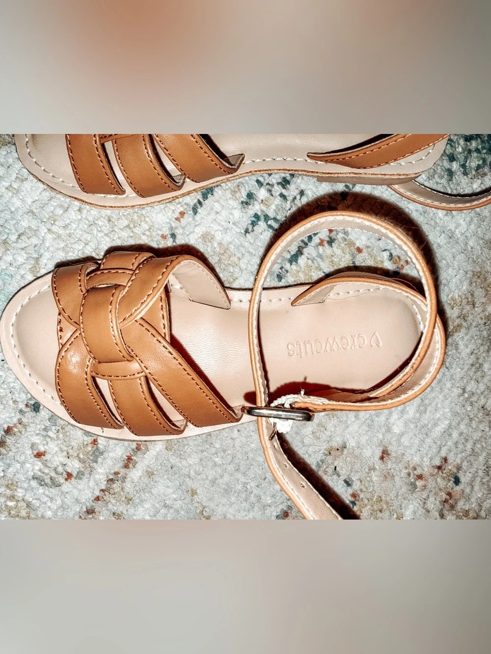 J. Crew Tan Braided Leather Kids Dress Sandals